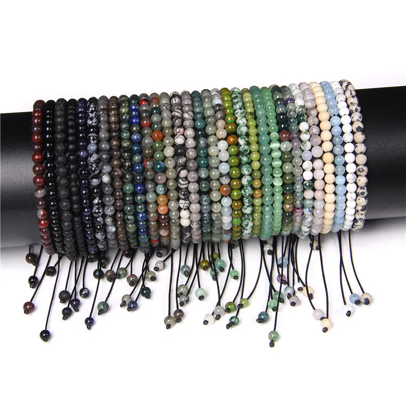 Natural Stone Beads Braied Bracelets New In Handmade Woven