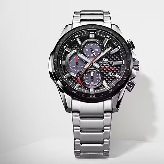 Casio Edifice EQS-900DB Eco-Drive Carbon Dial Solar Watch for Men - Dagger & Diamond