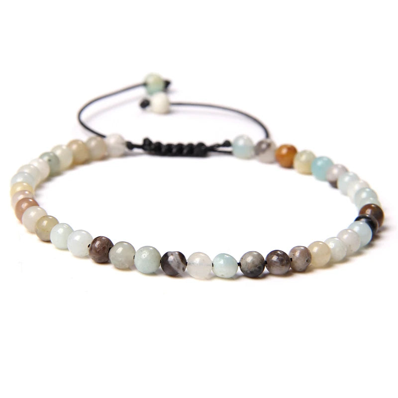 Handmade Natural Stone Beads Braided Bracelet for Men & Women - Dagger & Diamond Amazonite