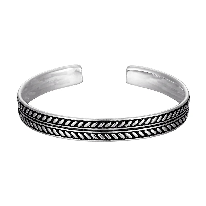 Silver Carved Bracelets for Her - Dagger & Diamond