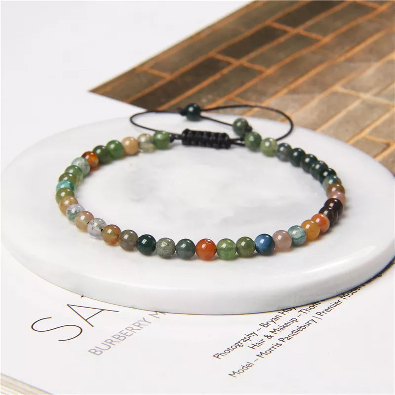 Handmade Natural Stone Beads Braided Bracelet for Men & Women - Dagger & Diamond