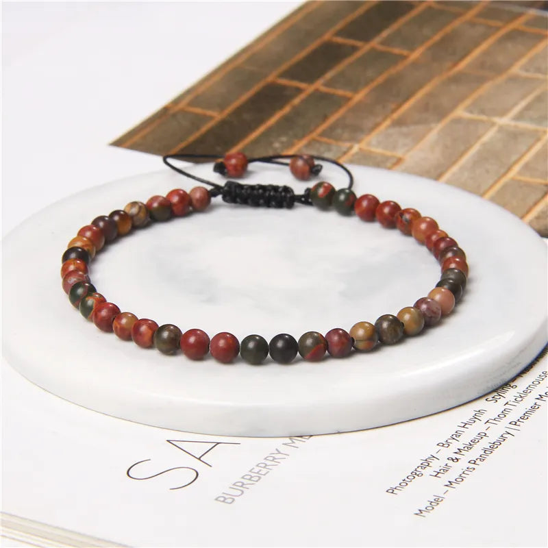 Handmade Natural Stone Beads Braided Bracelet for Men & Women - Dagger & Diamond