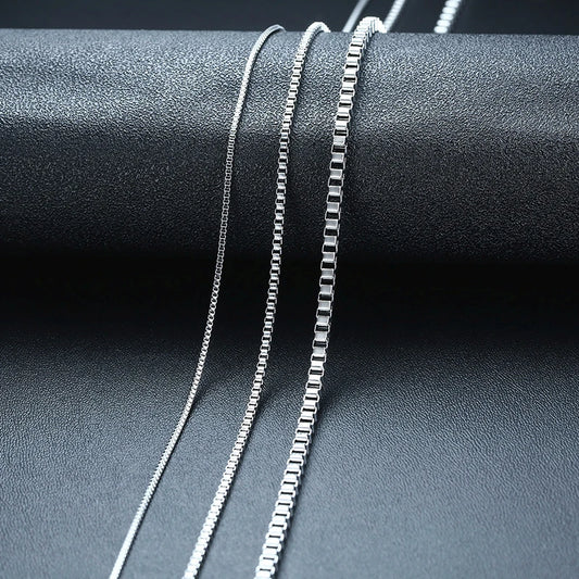 Classic Square-Link Chain Necklace for Men - Dagger & Diamond