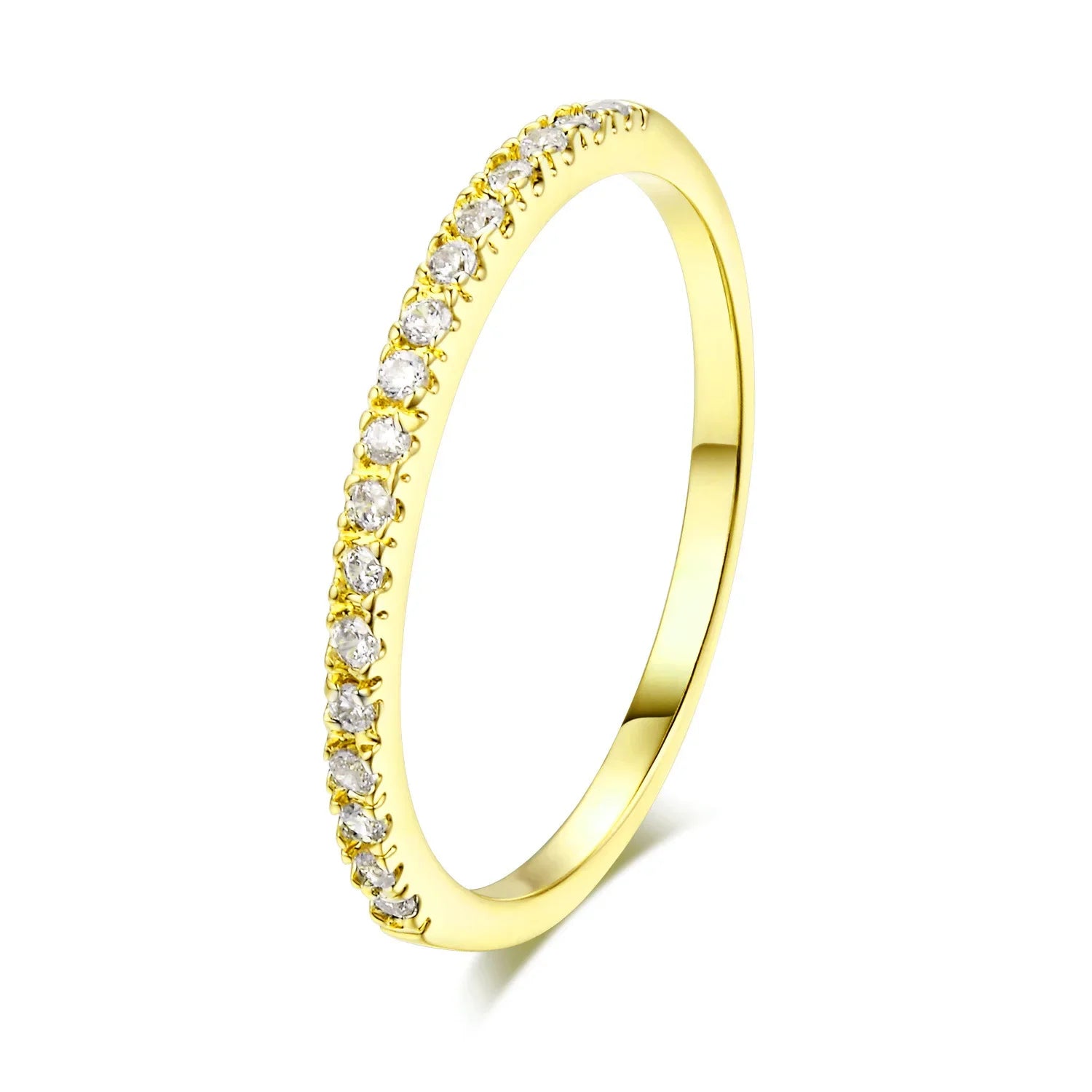 Delicate Micro Pave Zircon Rings - Dagger & Diamond Gold / 4