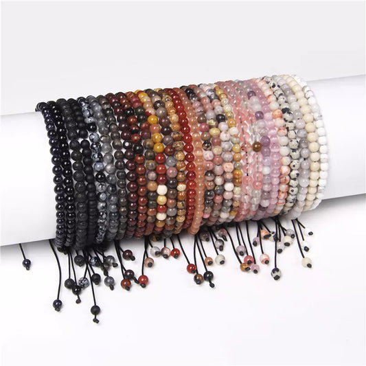 Natural Stone Adjustable Woven Bracelets - Dagger & Diamond