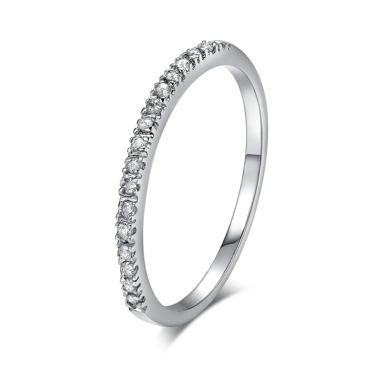 Delicate Micro Pave Zircon Rings - Dagger & Diamond Silver / 4