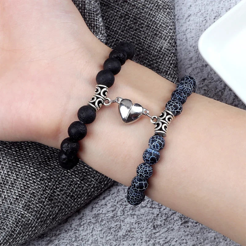 Magnetic Heart Natural Stone Bracelets - Dagger & Diamond