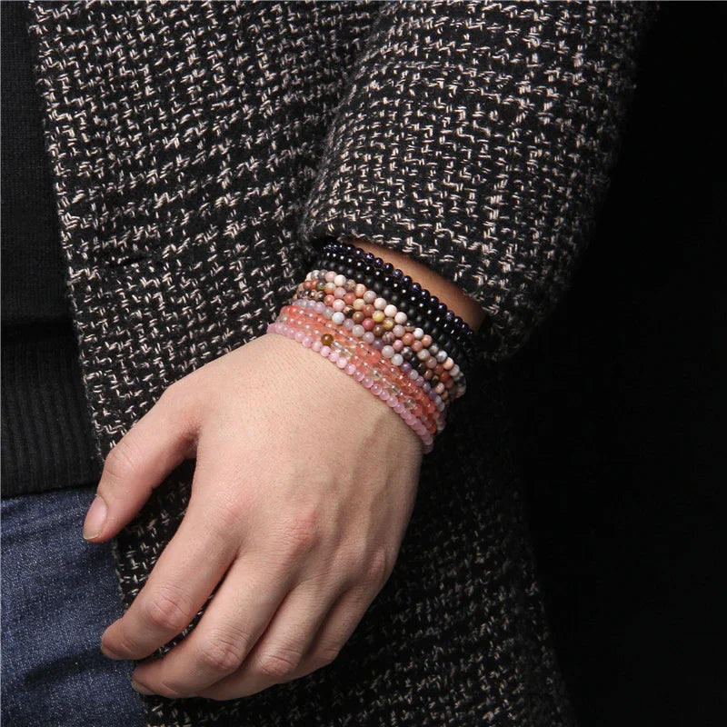 Natural Stone Adjustable Woven Bracelets - Dagger & Diamond