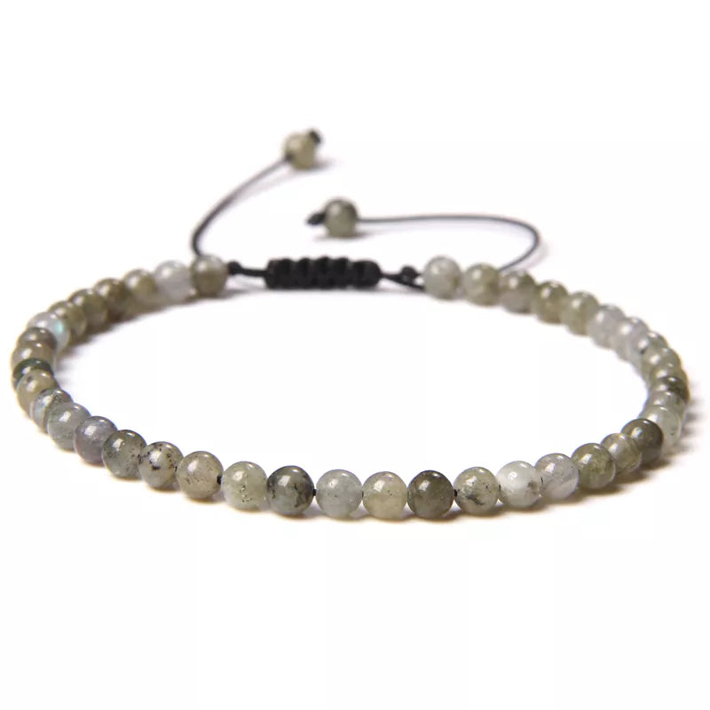 Handmade Natural Stone Beads Braided Bracelet for Men & Women - Dagger & Diamond Labradorite