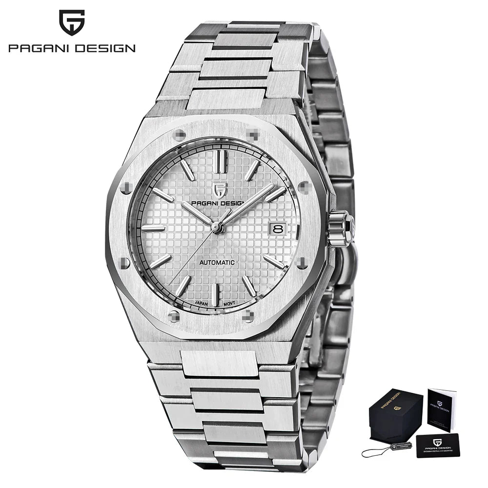 PAGANI DESIGN PD-1673 Luxury Automatic Watch for Men - Dagger & Diamond White