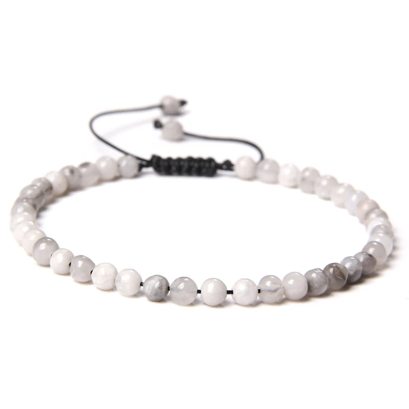 Handmade Natural Stone Beads Braided Bracelet for Men & Women - Dagger & Diamond Crazy Agate