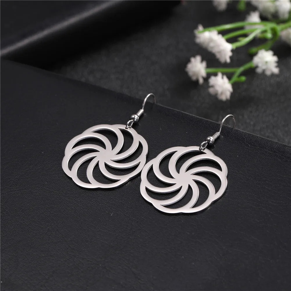 Guilloche Spiral Earrings for Women