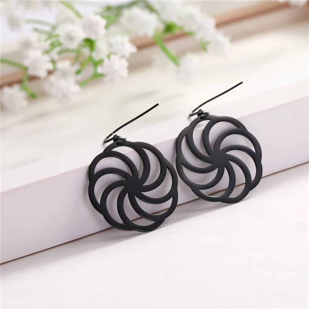 Guilloche Spiral Earrings for Women