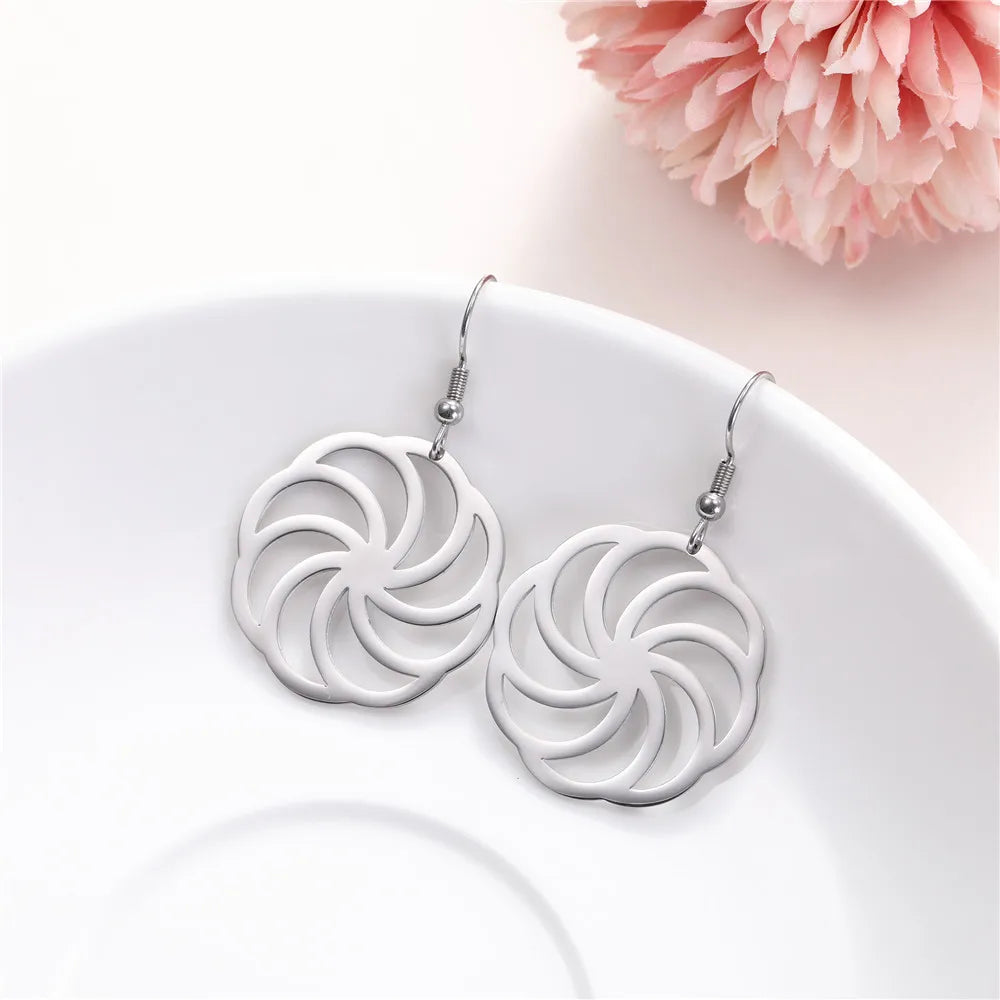 Guilloche Spiral Earrings for Women