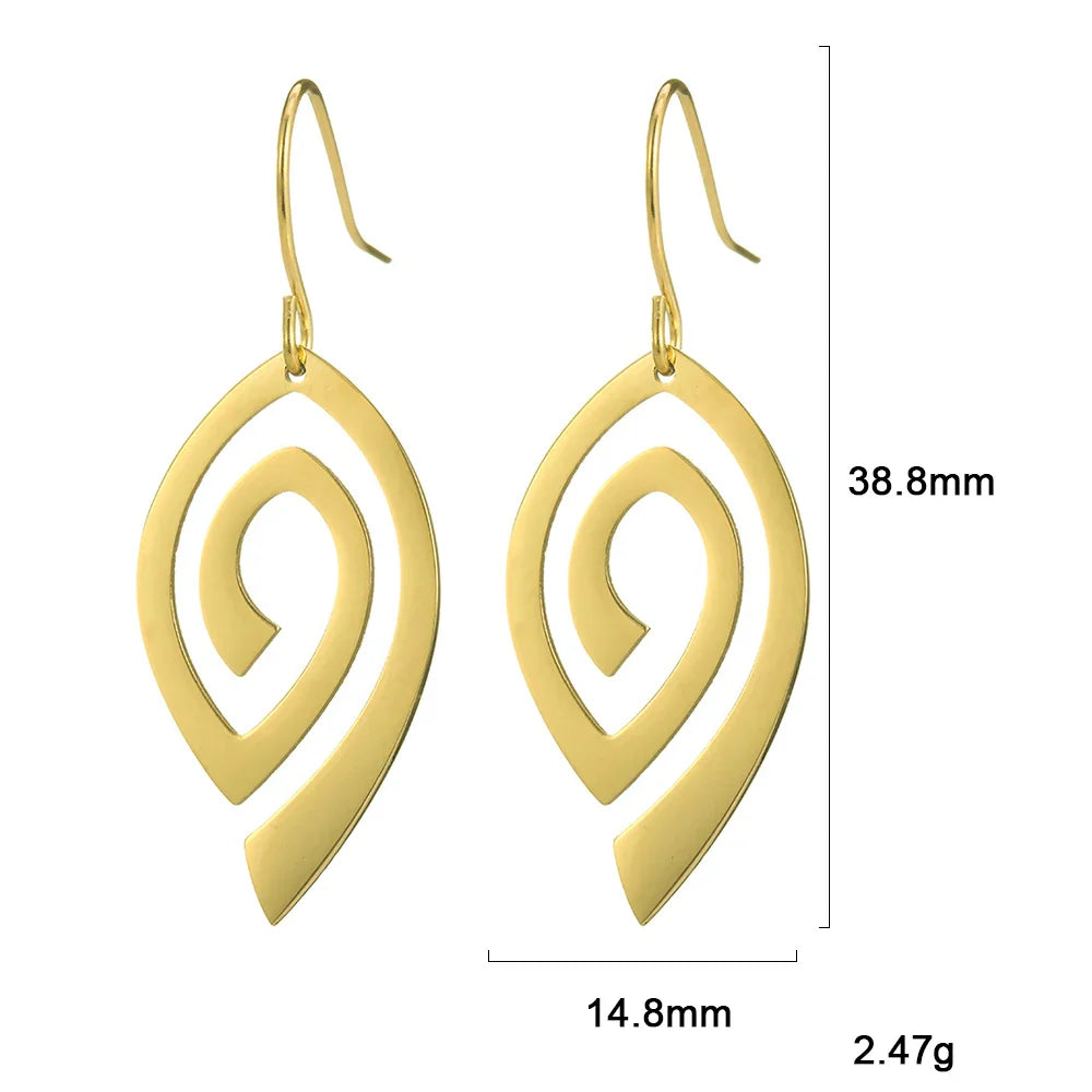 Vintage Spiral Drop Earrings for Women