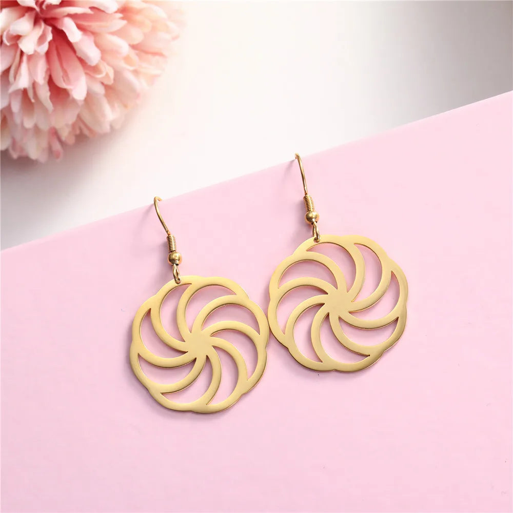 Guilloche Spiral Earrings for Women