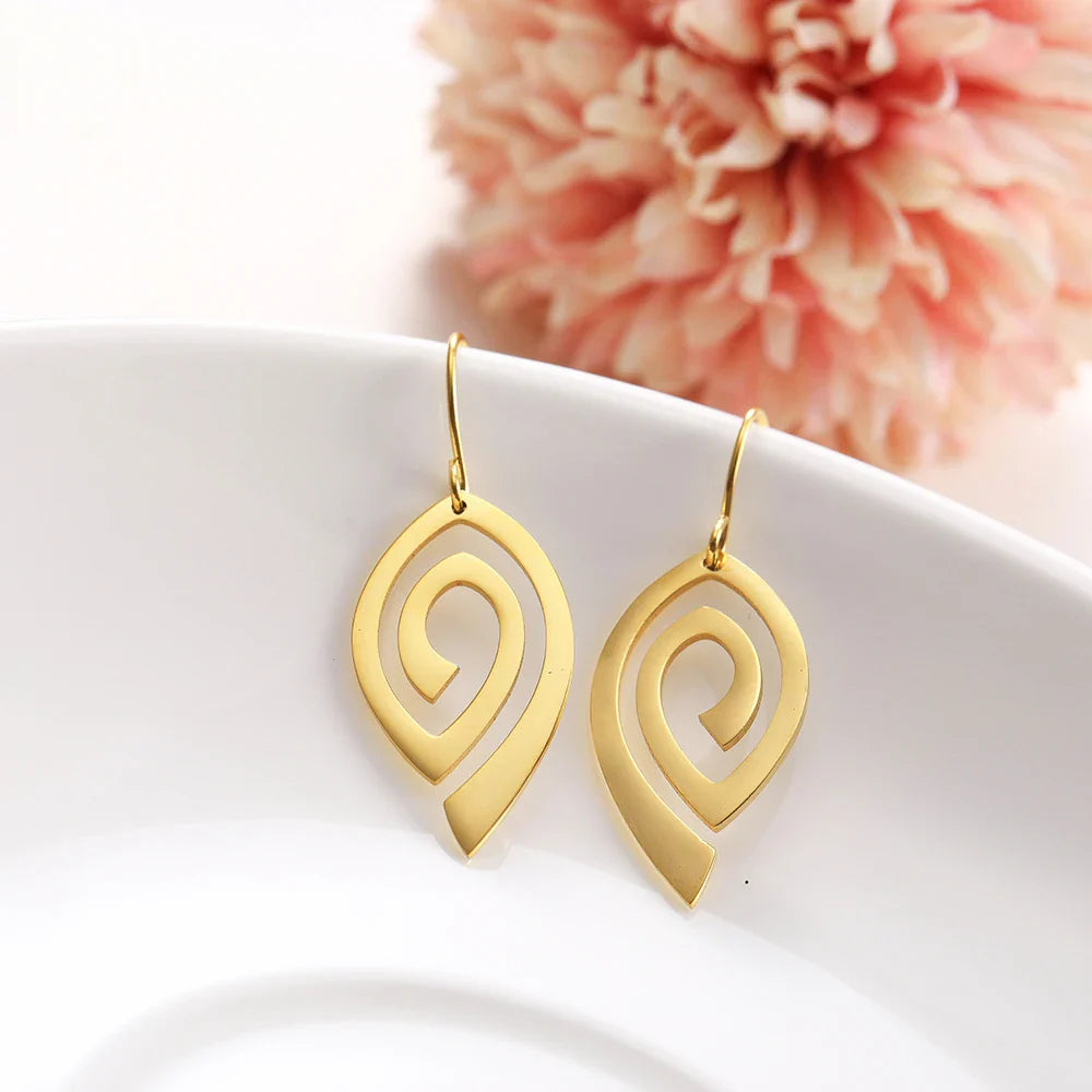 Vintage Spiral Drop Earrings for Women