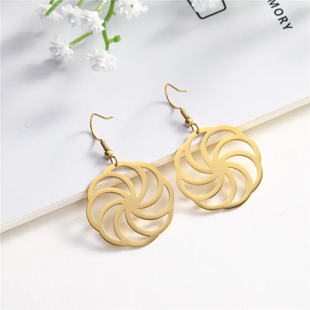 Guilloche Spiral Earrings for Women