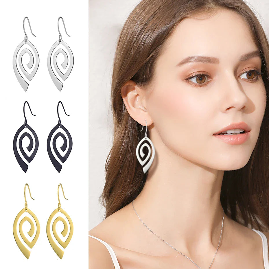 Vintage Spiral Drop Earrings for Women