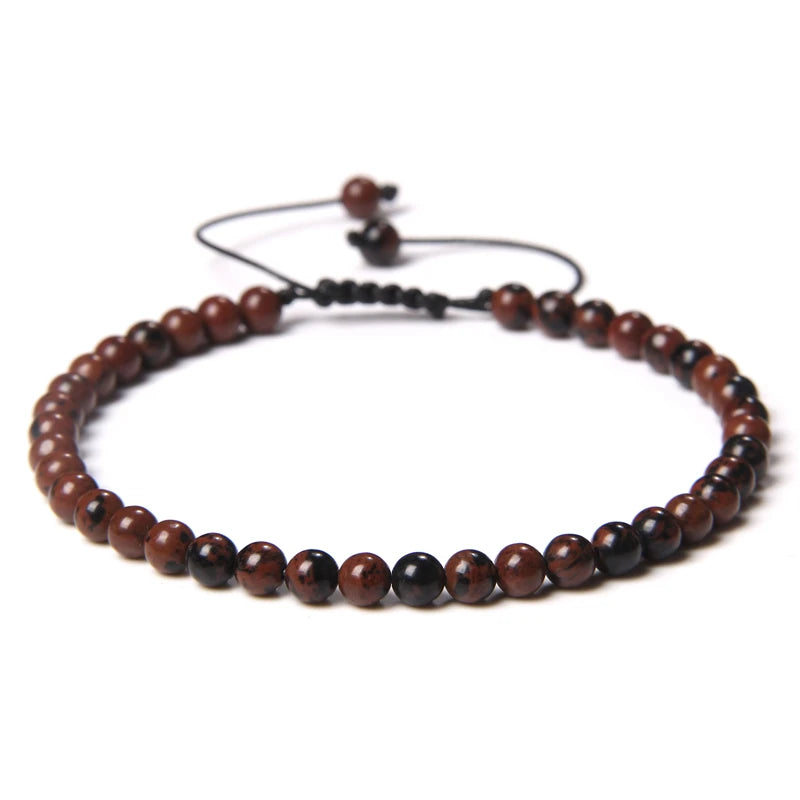 Handmade Natural Stone Beads Braided Bracelet for Men & Women - Dagger & Diamond Swan