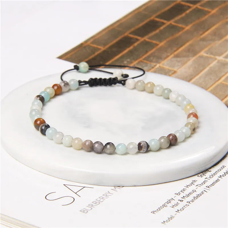 Handmade Natural Stone Beads Braided Bracelet for Men & Women - Dagger & Diamond