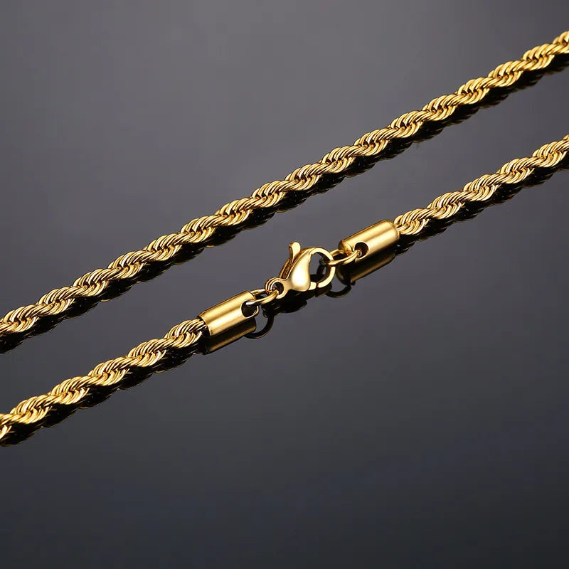 Men's Rope Chain Necklace - Dagger & Diamond