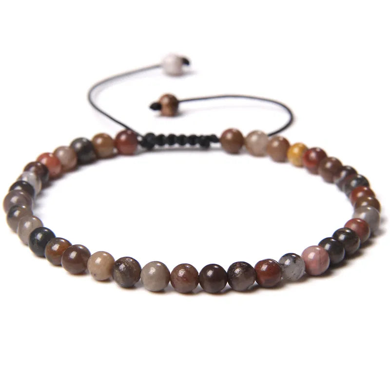 Handmade Natural Stone Beads Braided Bracelet for Men & Women - Dagger & Diamond Mexican Agate