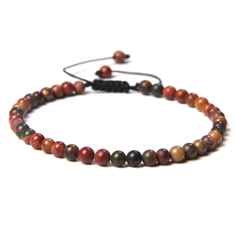 Handmade Natural Stone Beads Braided Bracelet for Men & Women - Dagger & Diamond Red Howlite