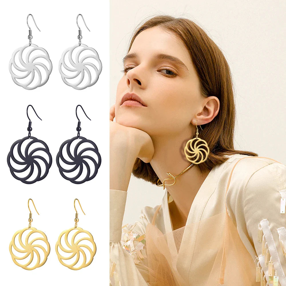 Guilloche Spiral Earrings for Women