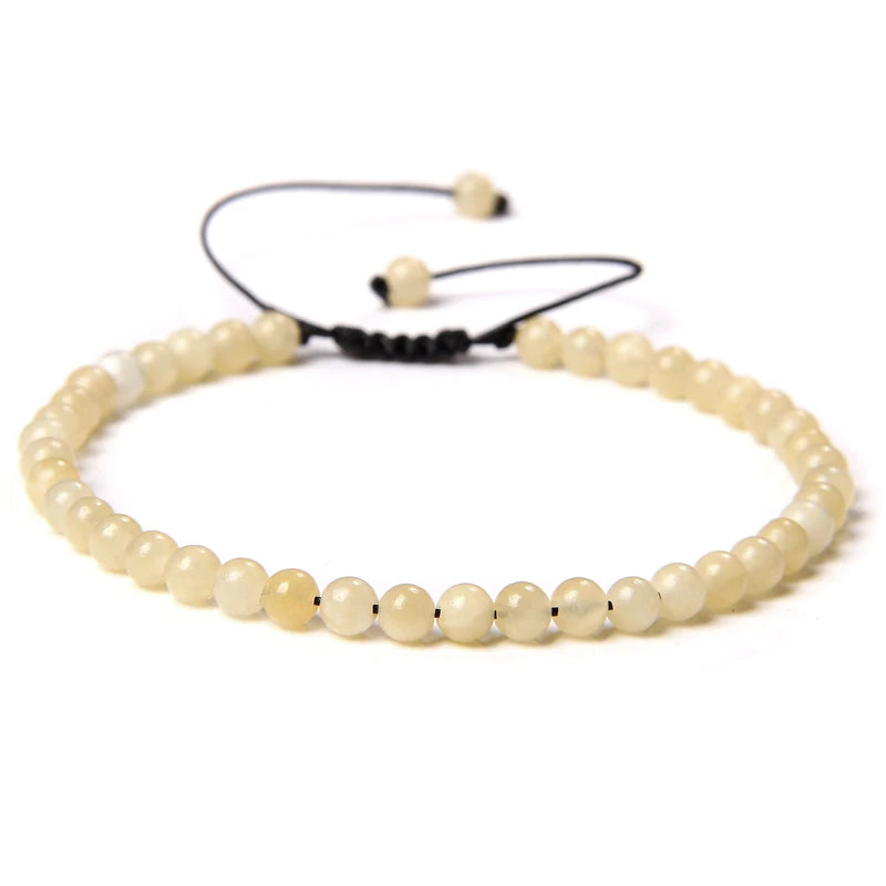 Handmade Natural Stone Beads Braided Bracelet for Men & Women - Dagger & Diamond Yellow Stone