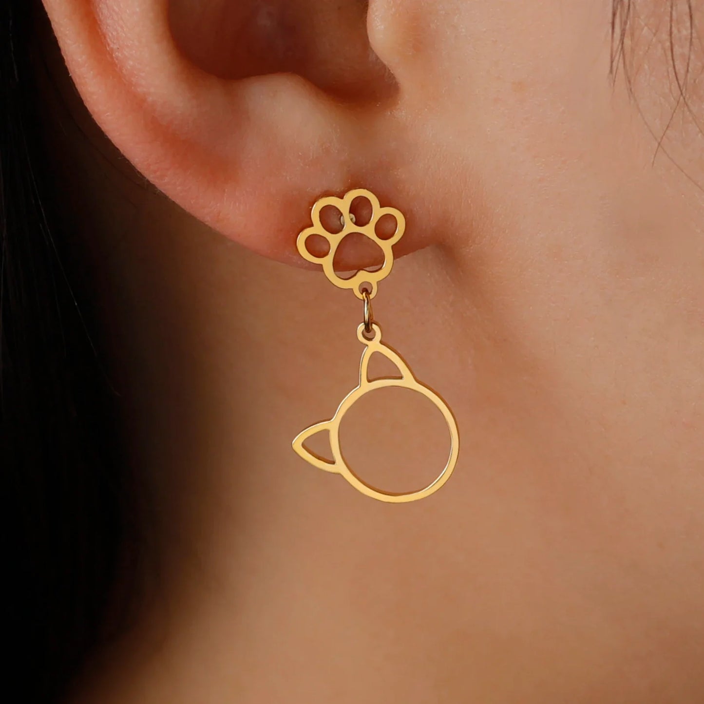 Cute Cat Paw Drop Earrings