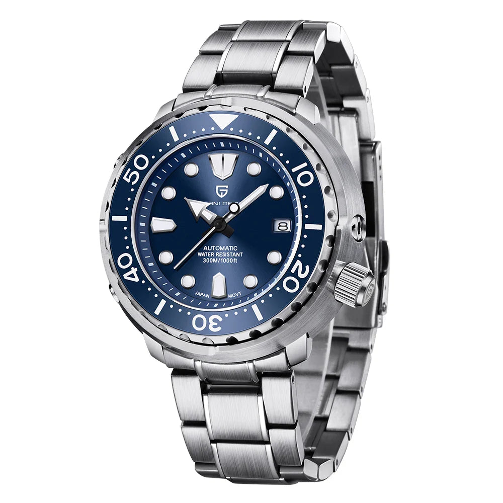 PAGANI DESIGN PD-1695 Professional Diver Automatic Watch Men's - Dagger & Diamond Steel Blue