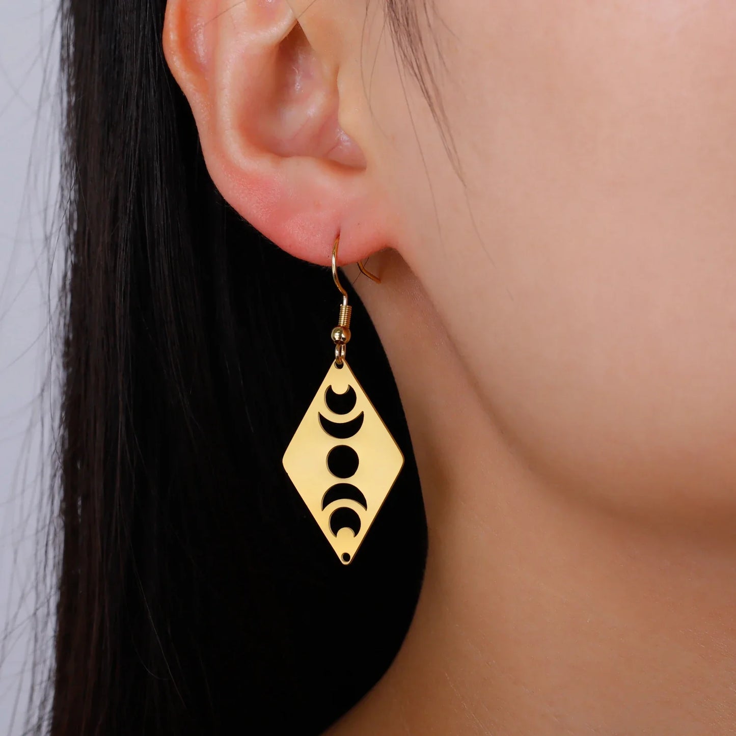 Moon Phase Dangle Earrings