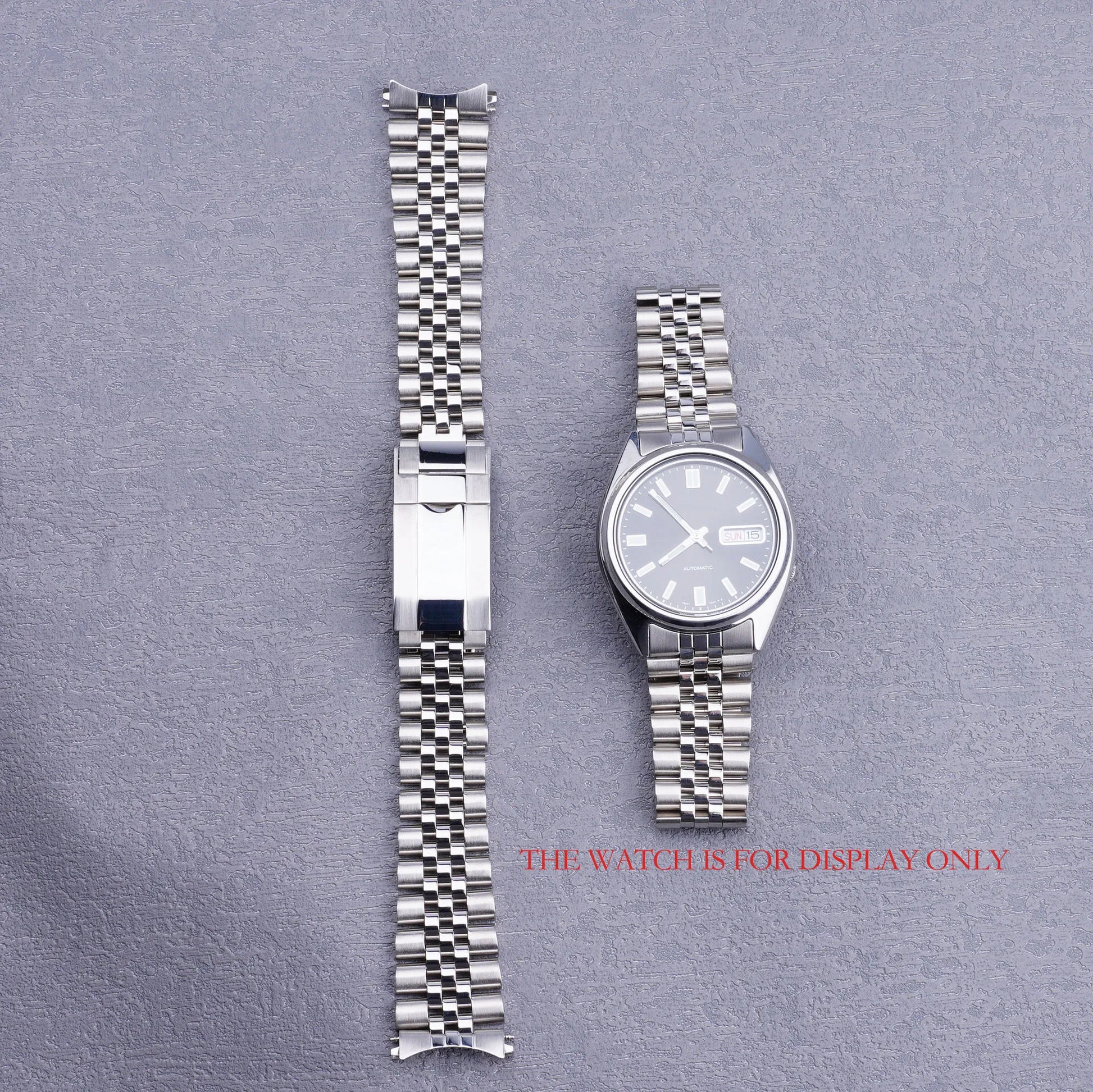 19mm Jubilee Strap For Seiko 5 - Dagger & Diamond Silver / 19mm