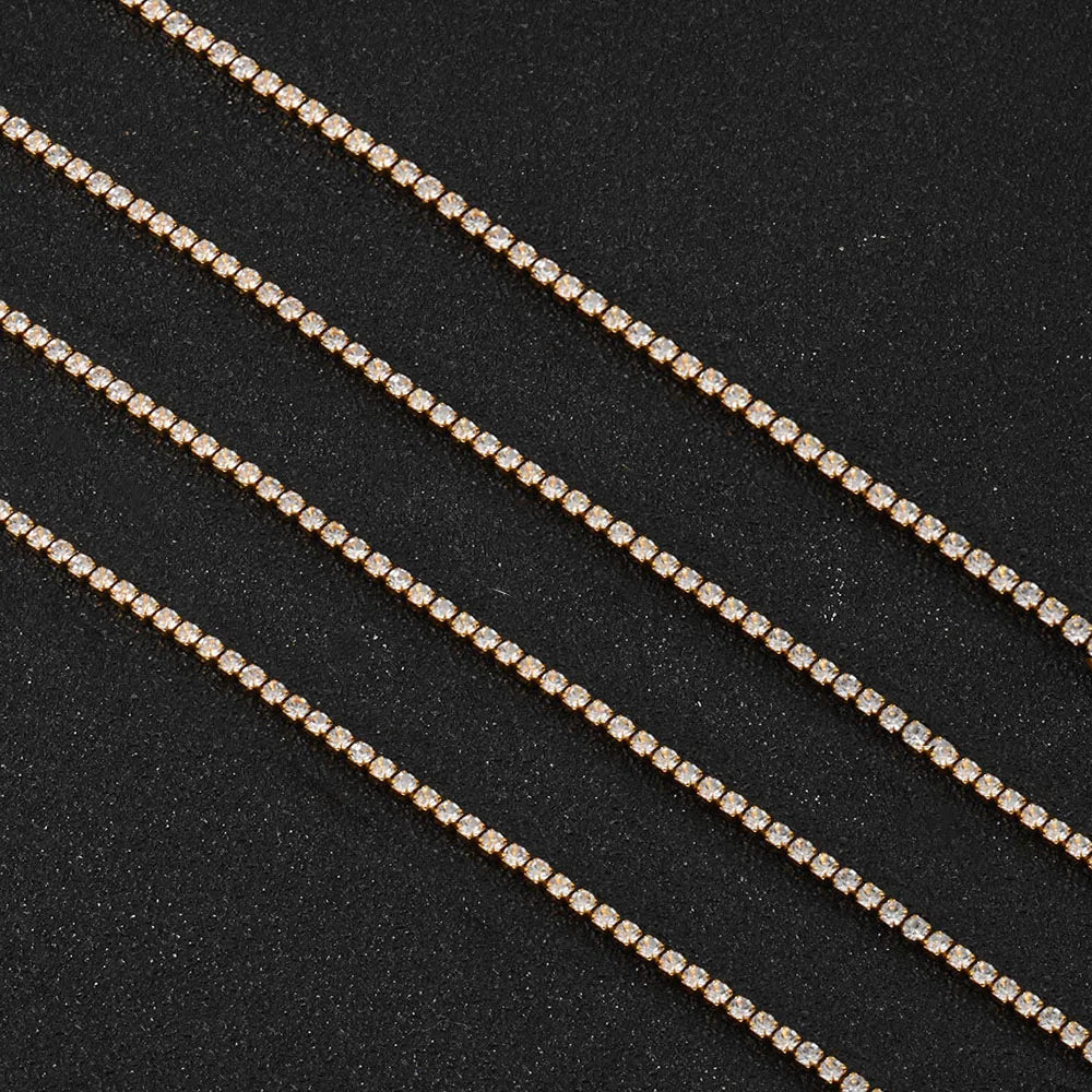 Dazzling Pattern Chain Necklaces for Her - Dagger & Diamond Gold Zircon / 18cm Bracelet