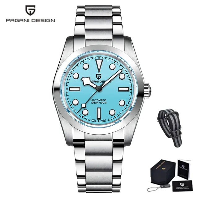 PAGANI DESIGN PD-1716 Snowflake Automatic Watch for Men - Dagger & Diamond Sky Blue