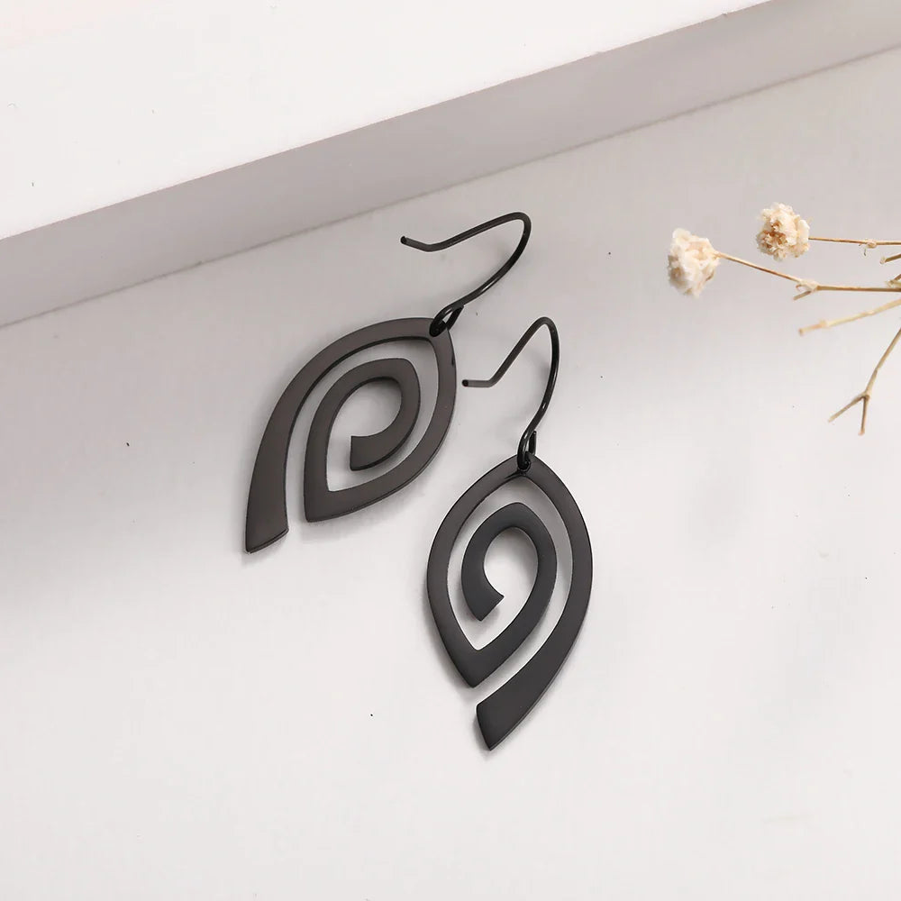 Vintage Spiral Drop Earrings for Women