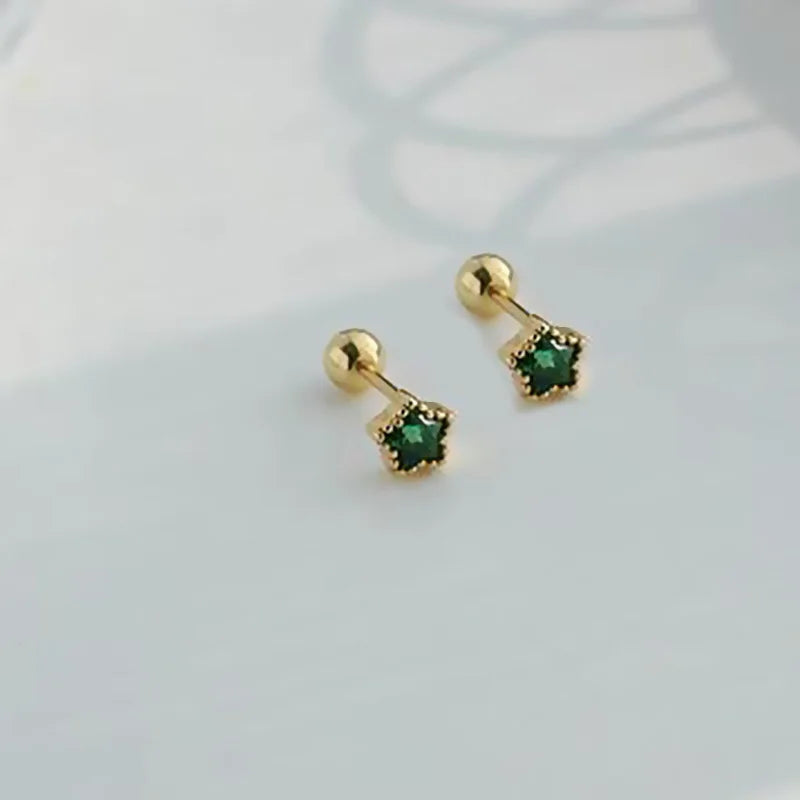 Mini Colorful Stud Earrings - Dagger & Diamond KAE245-4