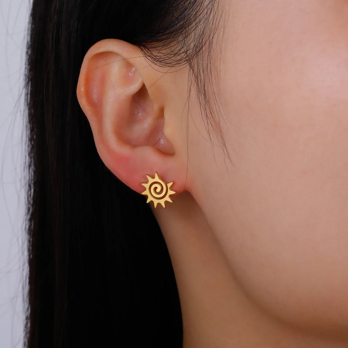 Spiral Sun Stud Earring