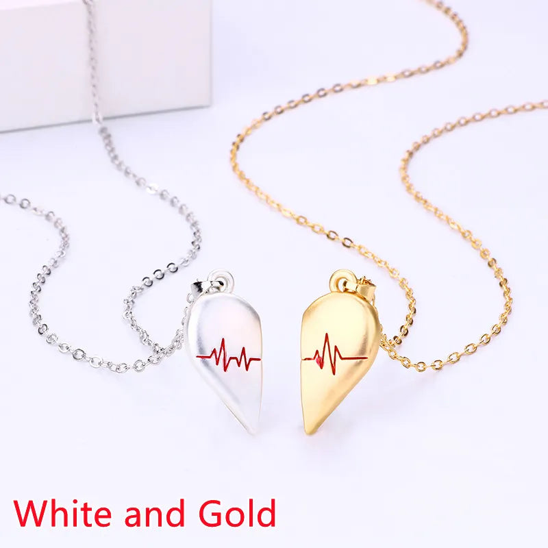 Magnetic Couples Necklace Sets - Dagger & Diamond Necklace W