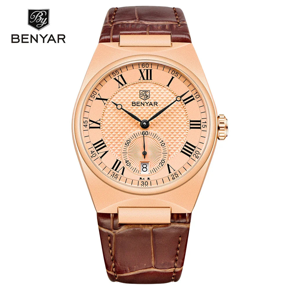 BENYAR BY-5199 Luxury Quartz Watch for Men - Dagger & Diamond