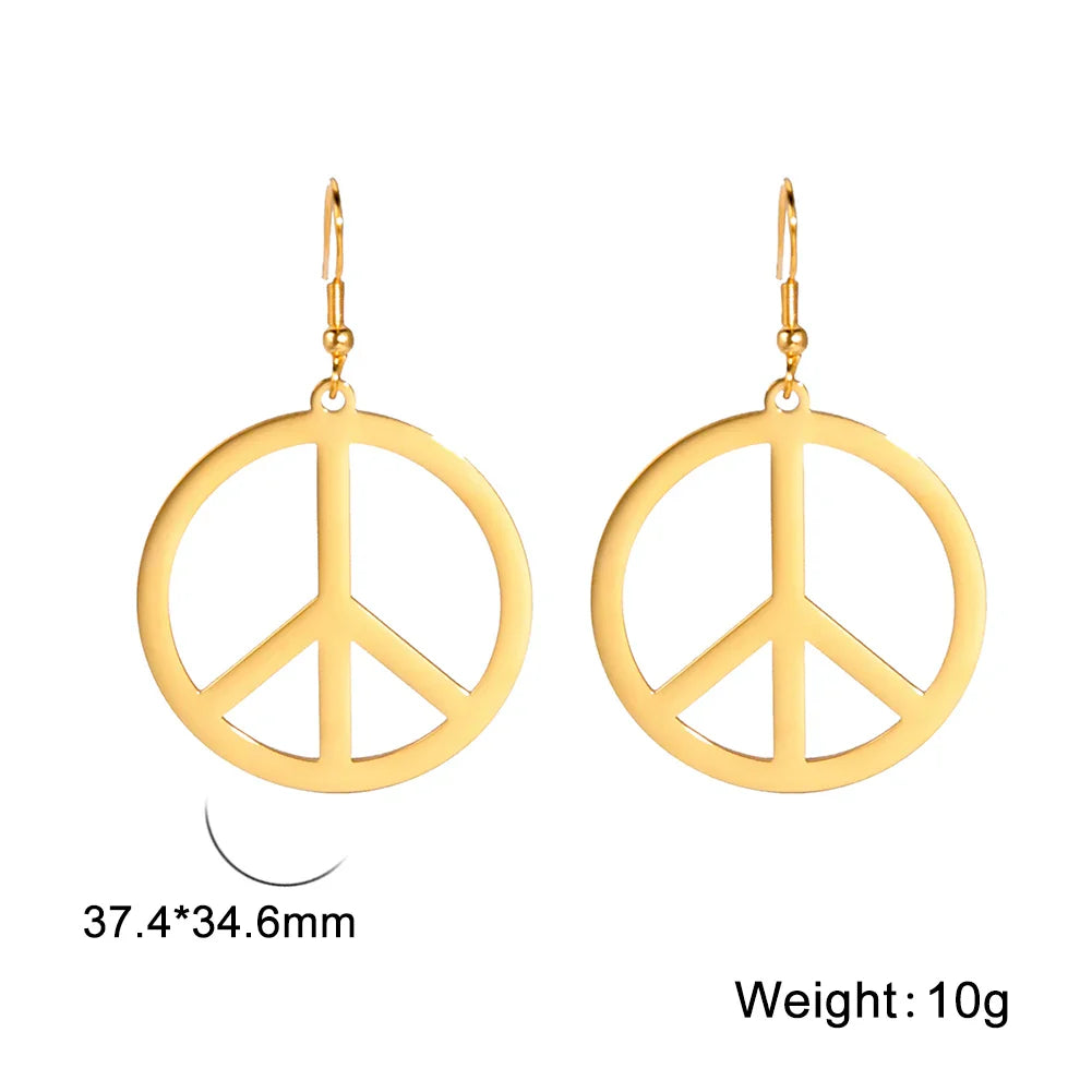 Peace Symbol Drop Earrings