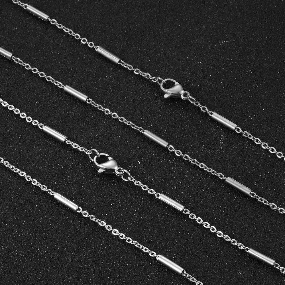 Dazzling Pattern Chain Necklaces for Her - Dagger & Diamond Silver Lines / 18cm Bracelet