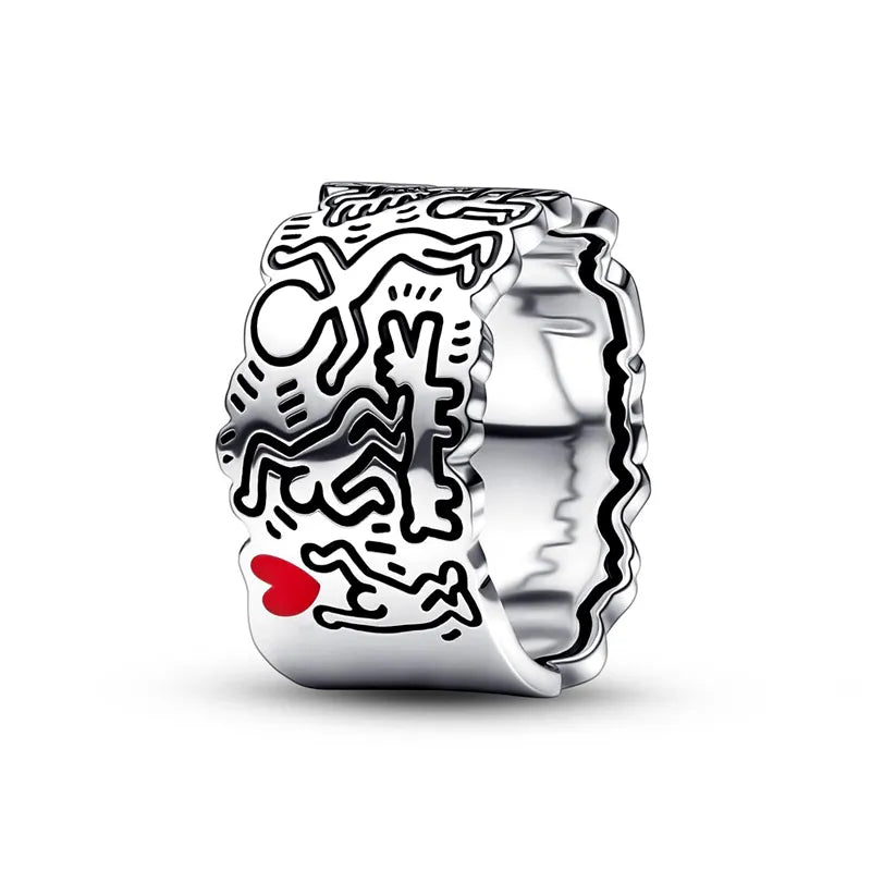 Keith Haring "Love & People" Rings - Dagger & Diamond CMR139 / 7