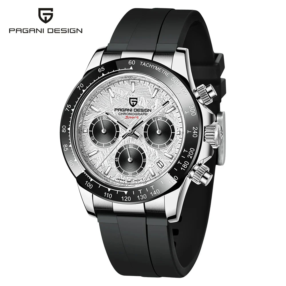 PAGANI DESIGN PD-1644 Ceramic Chronograph Sport Quartz Watches for Men - Dagger & Diamond Meteorite