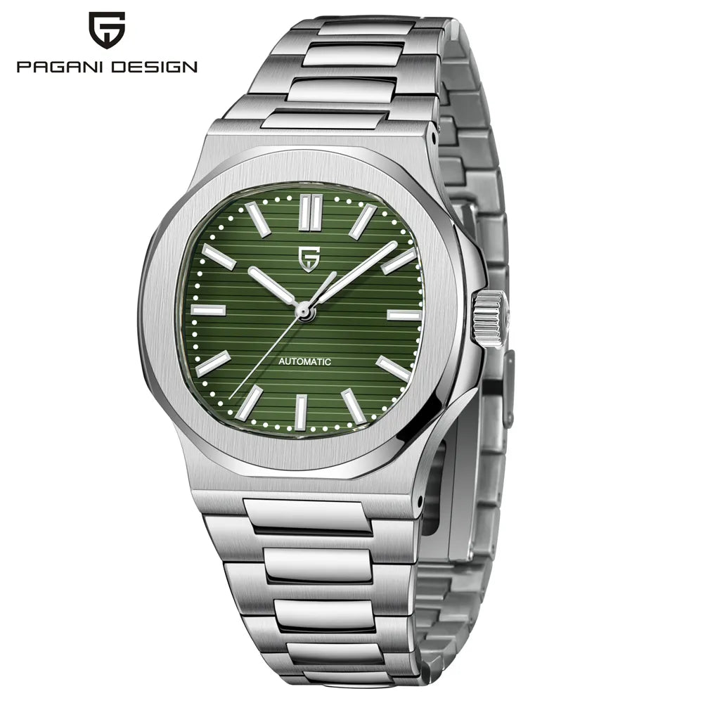 PAGANI DESIGN PD-1728 Aquanaut Luxury Automatic Watch For Men - Dagger & Diamond Green