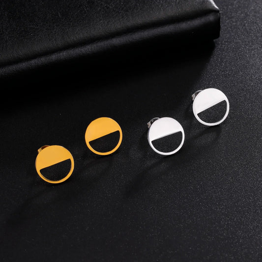 SemiHollow Stud Earring