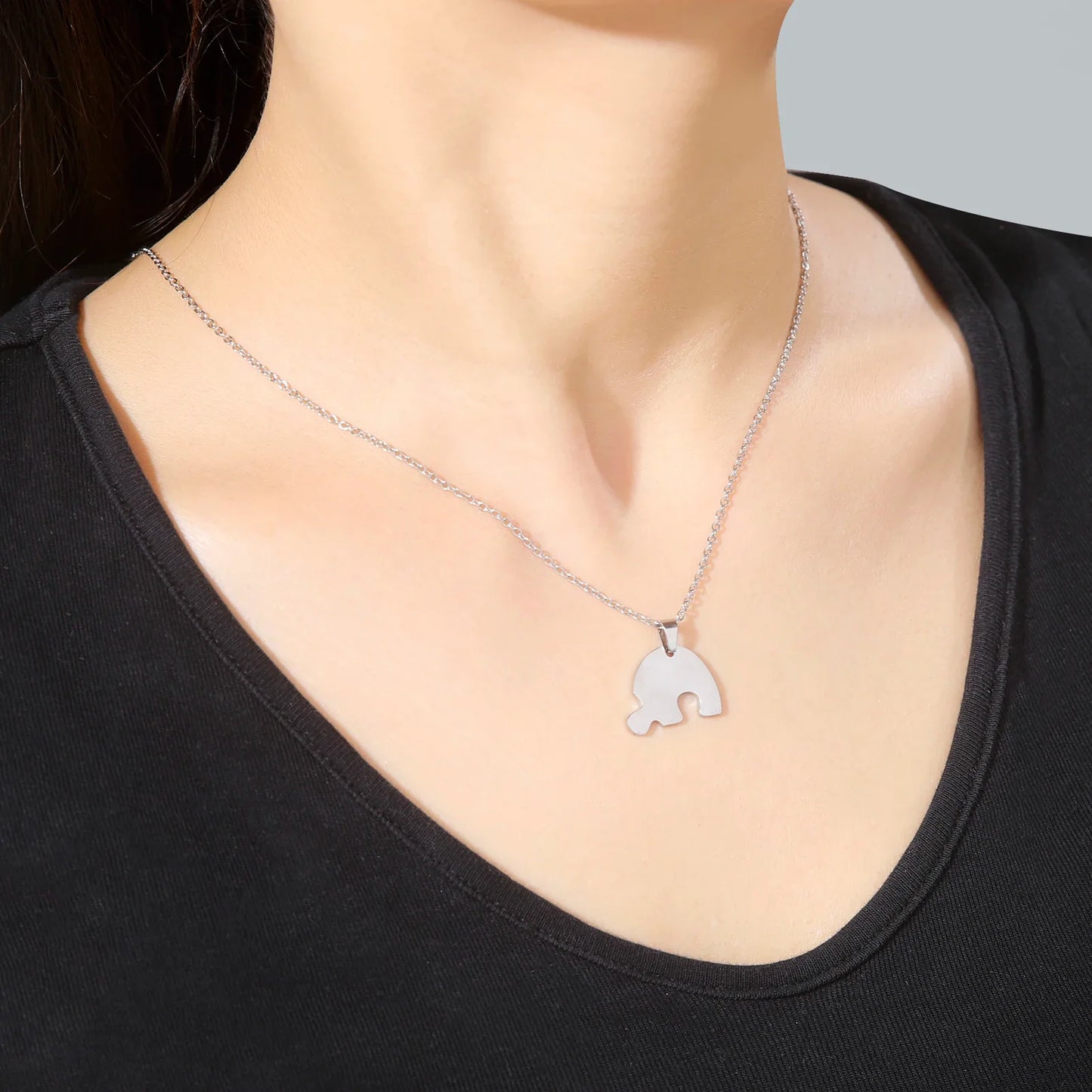 Heart Puzzle Pendant Necklace Set - Dagger & Diamond