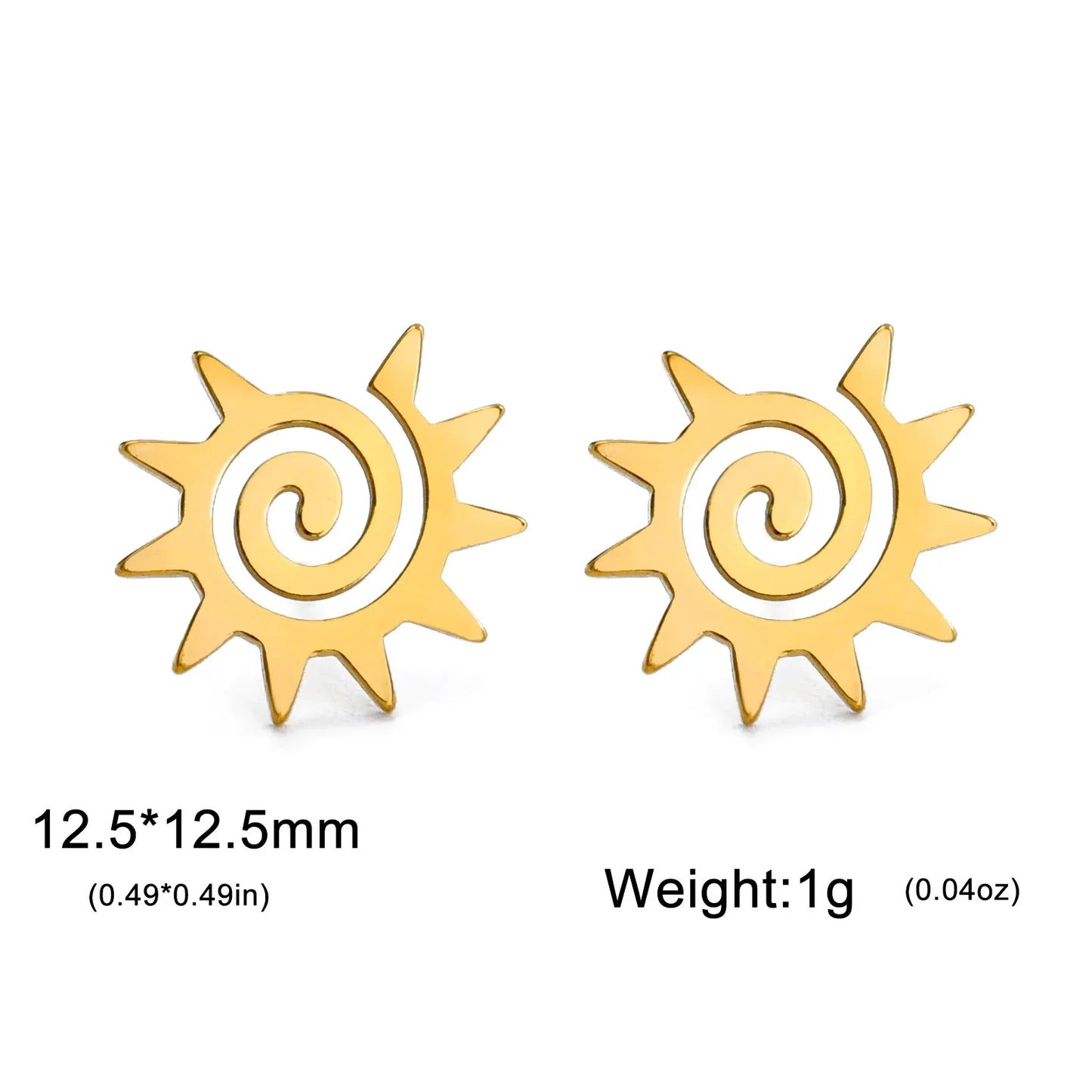 Spiral Sun Stud Earring