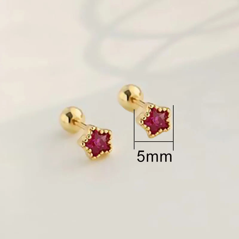 Mini Colorful Stud Earrings - Dagger & Diamond